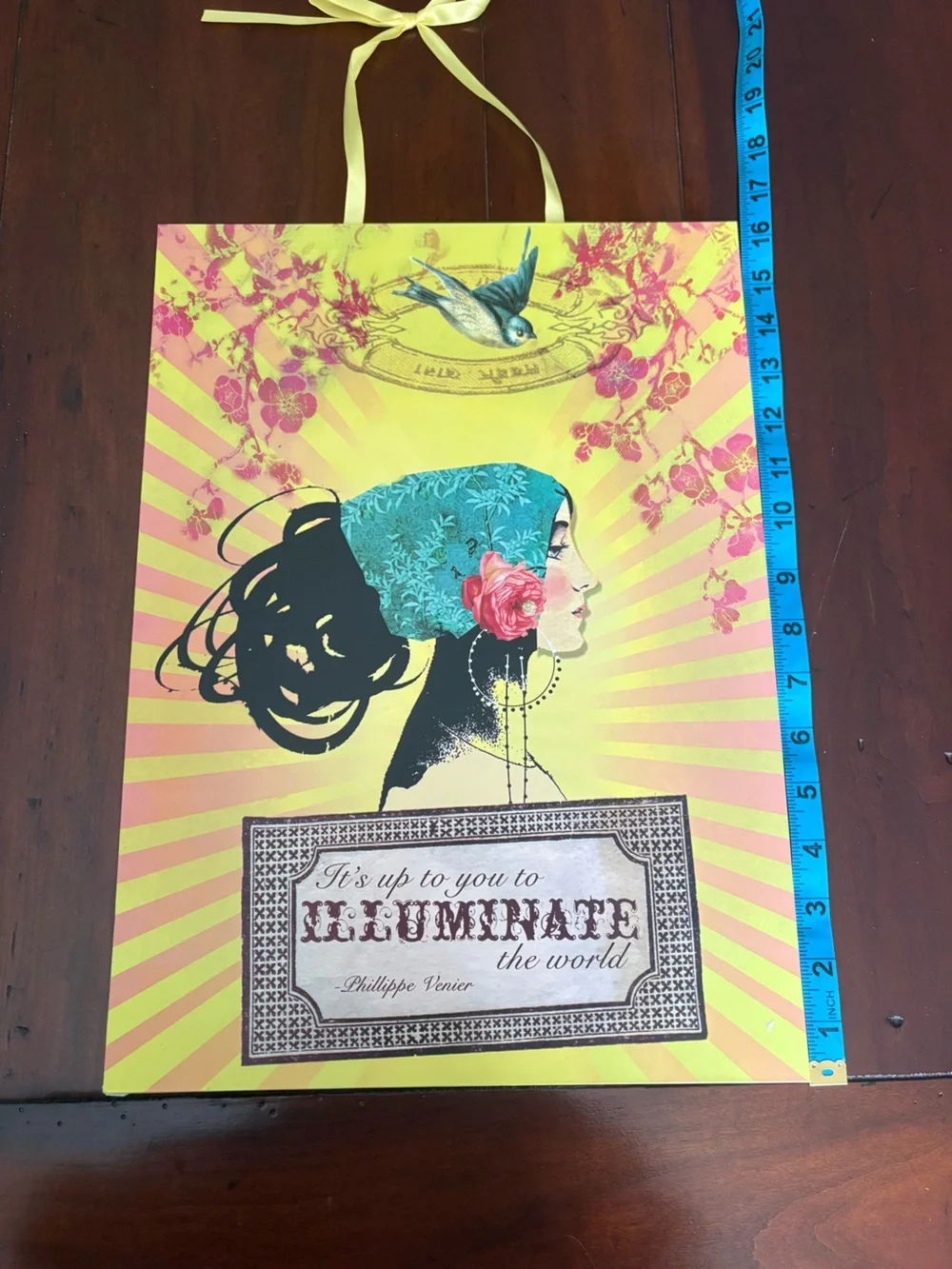 Illuminate the World Art Print with Turquoise Scarf and Pink Rose